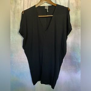 BOBI V-Neck Cocoon Shape Tunic (Black)